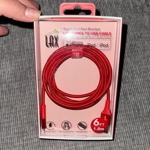 Red Lightning to USB Cable for iPhone and iPad